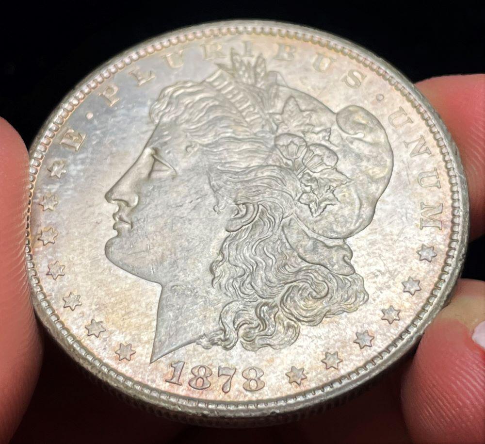 Last Minute! Toned 1878-CC Morgan Silver Dollar MS65+ (1 of 4)