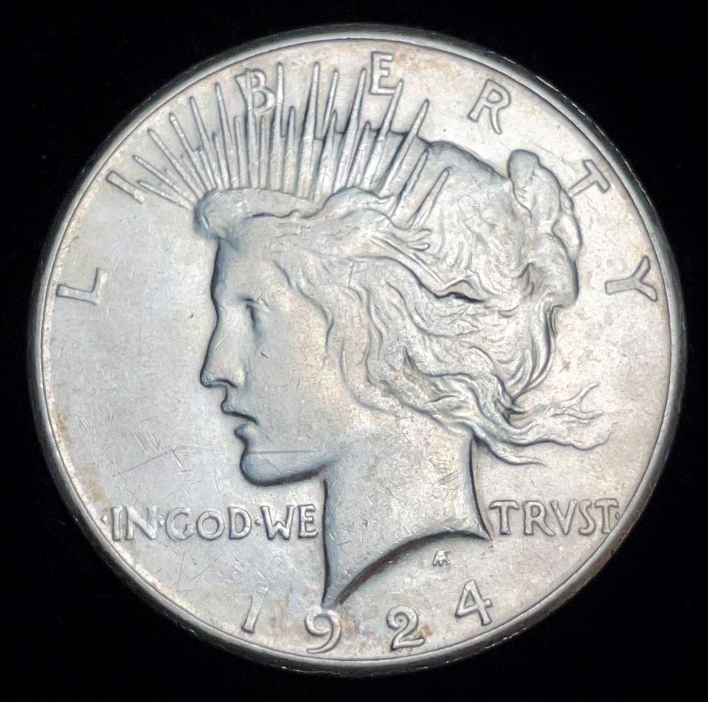 1924-S Peace Silver Dollar AU (1 of 2)