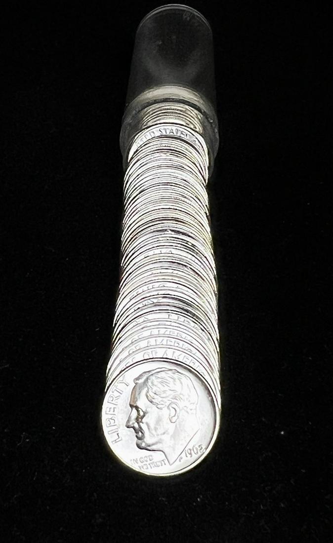 Roll (50-Coins) 1962 Roosevelt 90% Silver Dime (1 of 5)