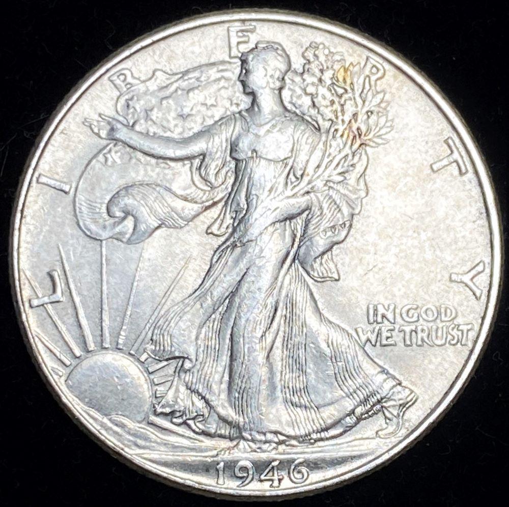 1946 Walking Liberty Silver Half-Dollar AU/BU (1 of 2)