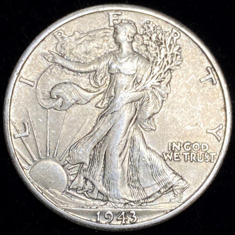 1943-D Walking Liberty Silver Half-Dollar AU/BU (1 of 2)