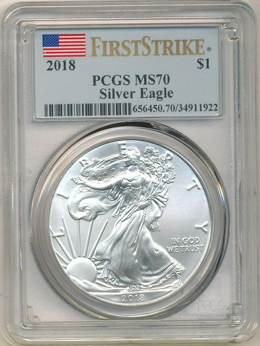 2018 American Silver Eagle First Strike PCGS MS70 (1 of 2)