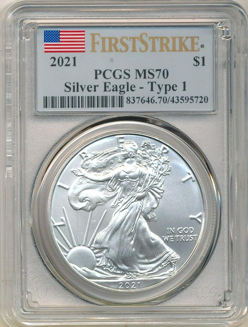 2021 American Silver Eagle First Strike PCGS MS70 (1 of 2)