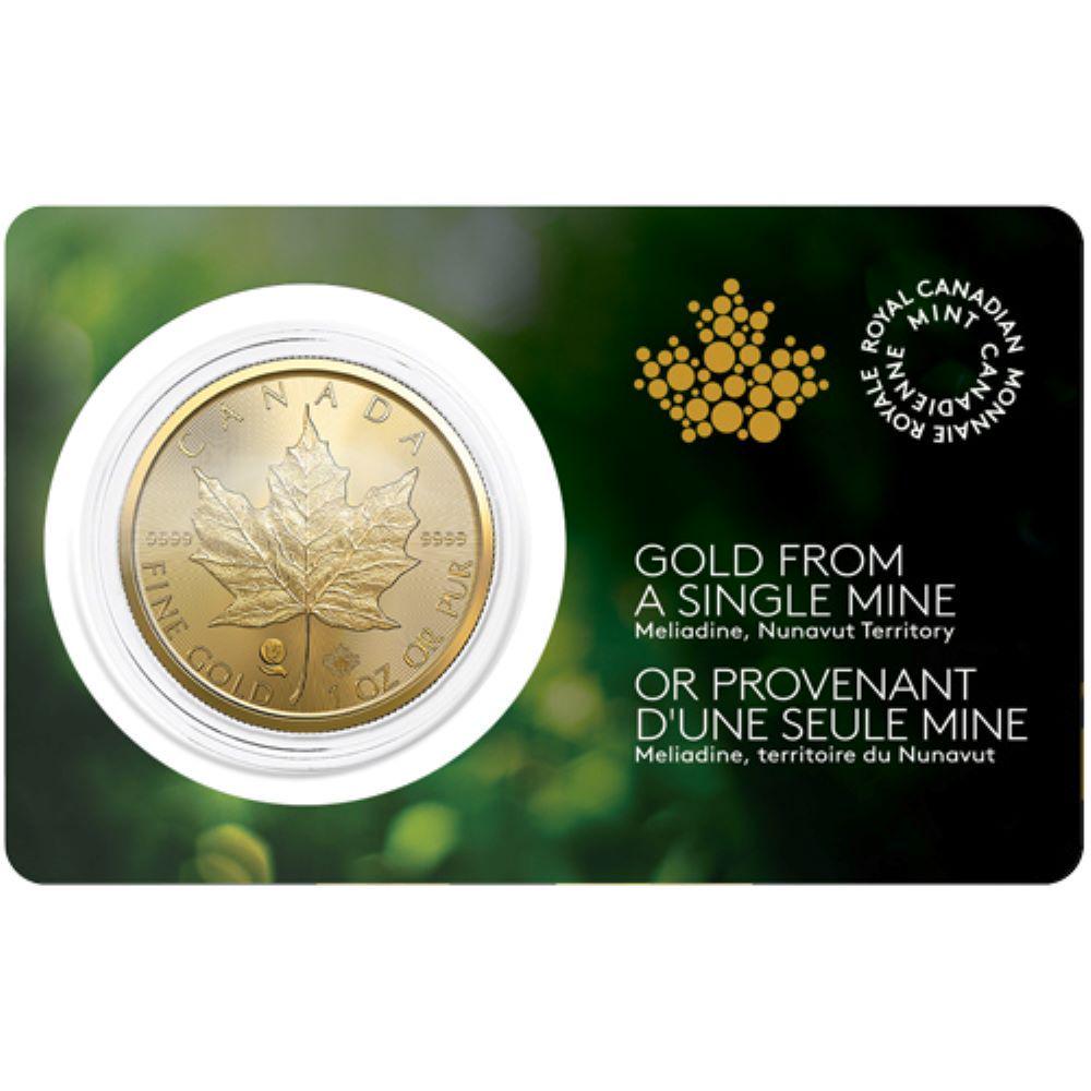 2022 Canada Gold 1 ozt Maple Leaf Single Sourced Mine: 2022 Canada .9999 Gold 1 ozt Maple Leaf Single Sourced Mine. Please allow 2-4 weeks for delivery. Winner shall receive (1) 2022 Canada Gold 1 ozt Maple Leaf Single Sourced Mine, precisely resembling t