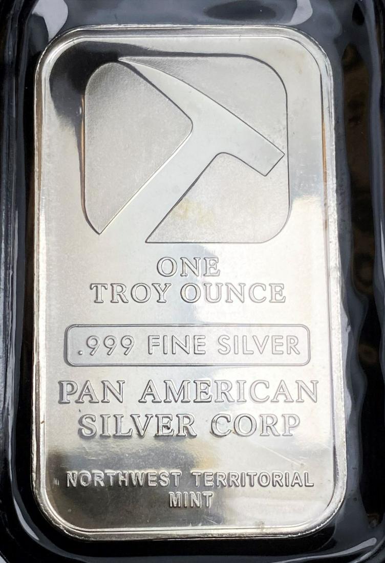 Pan American .999 Silver 1 ozt Bar: Winner shall receive the exact bar shown here. (RR)