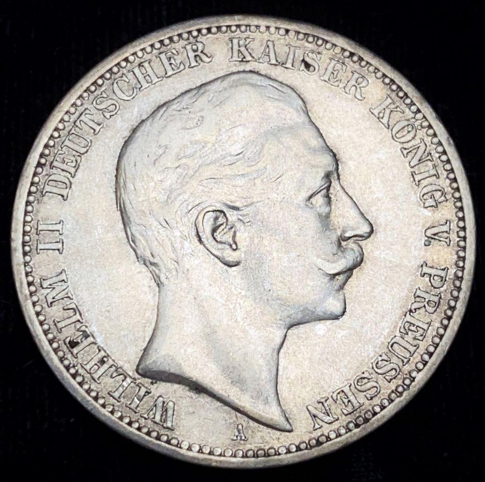 1908 Prussia 3 Mark 90% Silver 0.529 ASW XF (1 of 3)