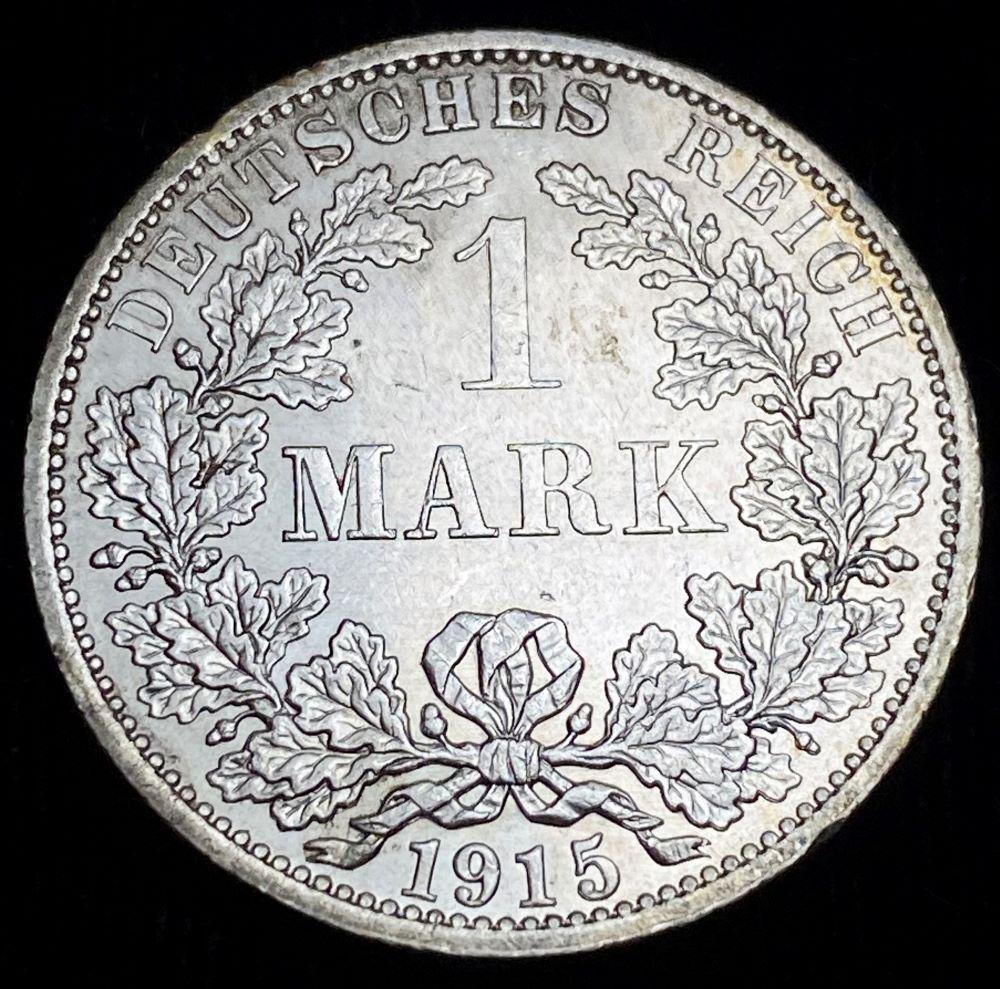 1915 Germany 1 Mark 90% Silver .176 ASW AU (1 of 3)