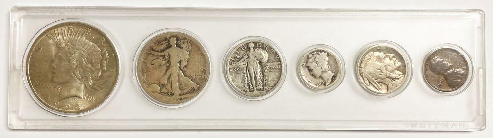 1923 Silver Type Set Penny-Silver Dollar (6-coins) (1 of 8)