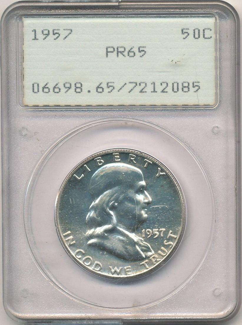 1957 Franklin Silver Half Dollar PCGS OGH PR65 (1 of 4)