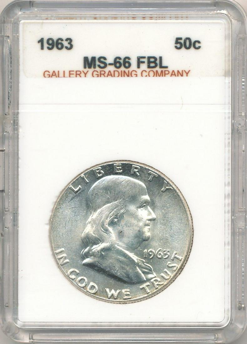 1963 Franklin Silver Half Dollar MS66FBL (1 of 4)