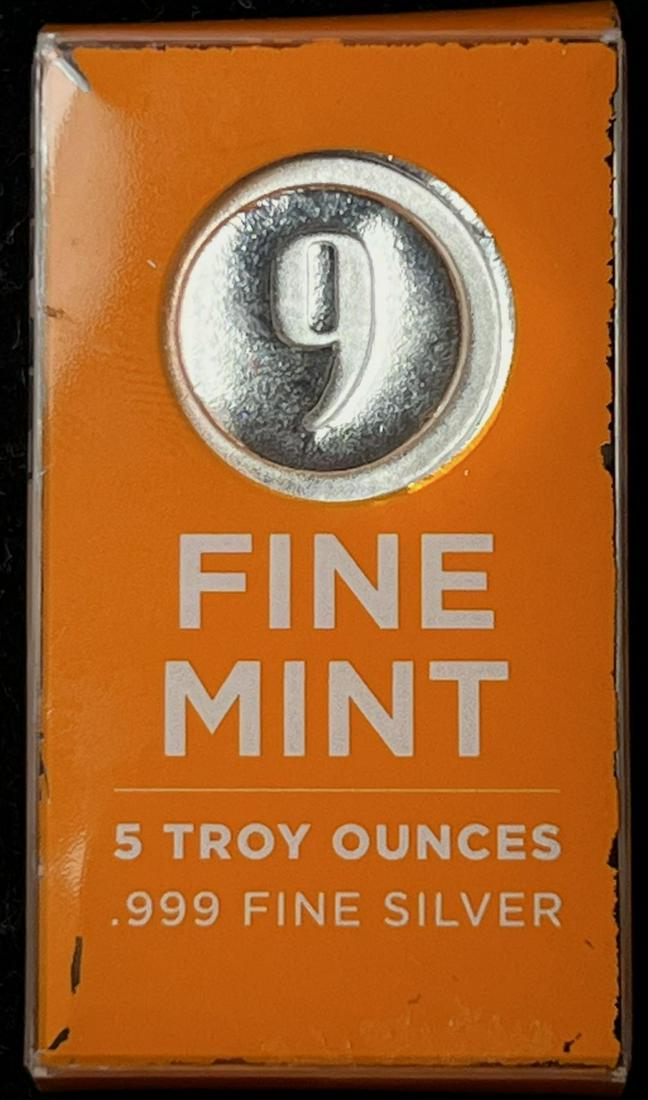 9 Fine Mint 5 ozt .999 Silver Bar (1 of 4)