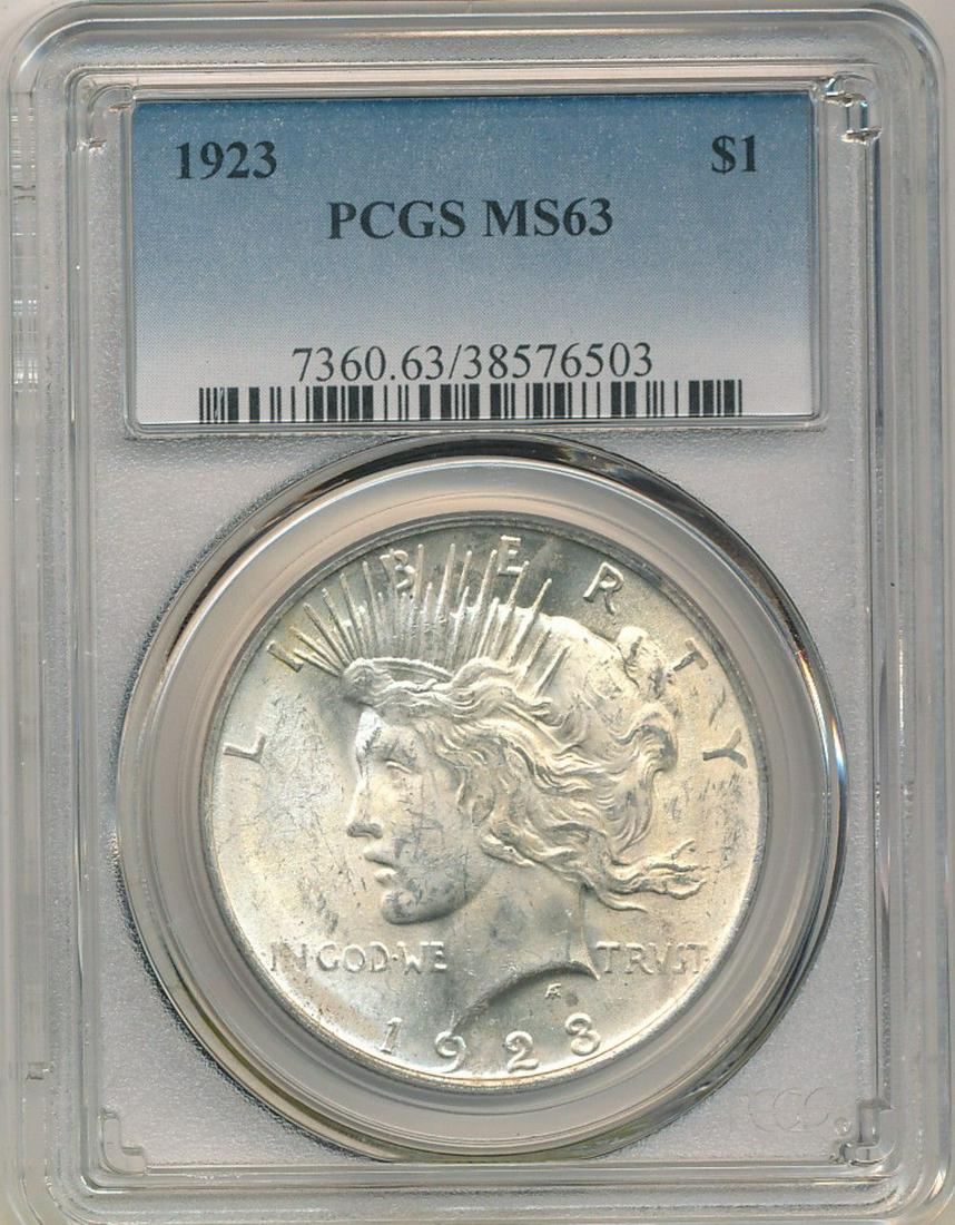 1923 Peace Silver Dollar PCGS MS63 (1 of 2)