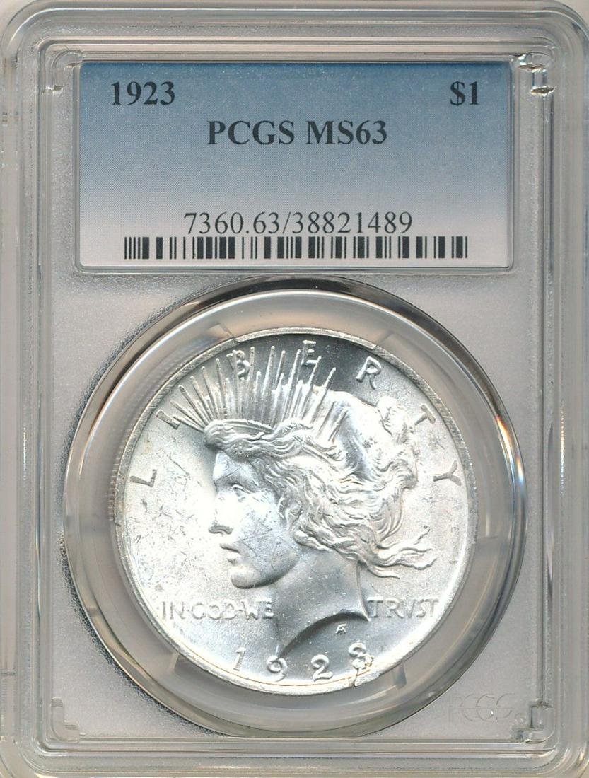 1923 Peace Silver Dollar PCGS MS63 (1 of 2)