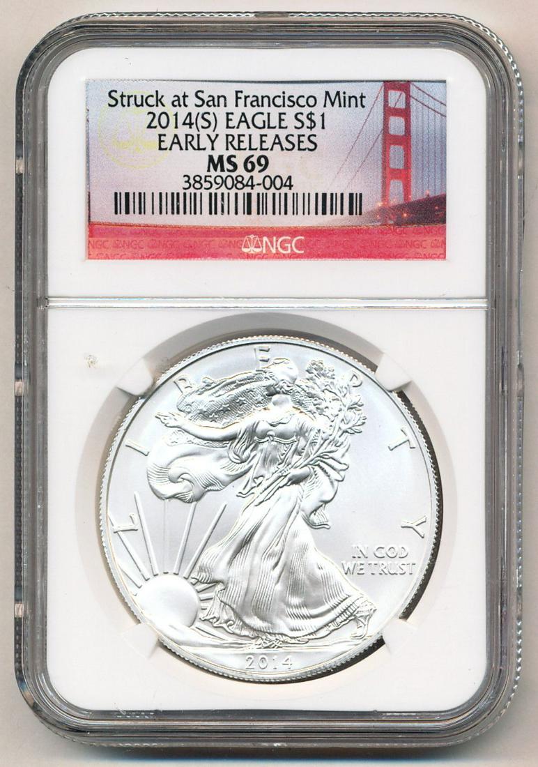 2014-S Silver Eagle Struck At San Francisco NGC MS69 (1 of 2)