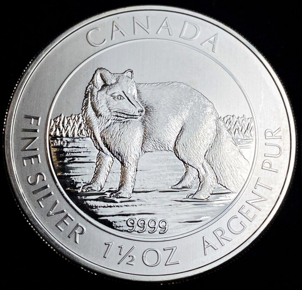 2014 Canada $8 Arctic Fox 1.5 ozt .9999 Silver: Winner shall receive the exact coin shown here. (RR)