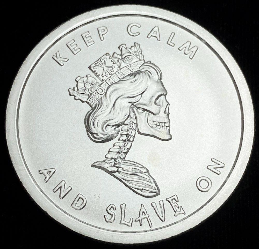 2013 Keep Calm And Slave On .999 Silver Shield 1 ozt (1 of 2)
