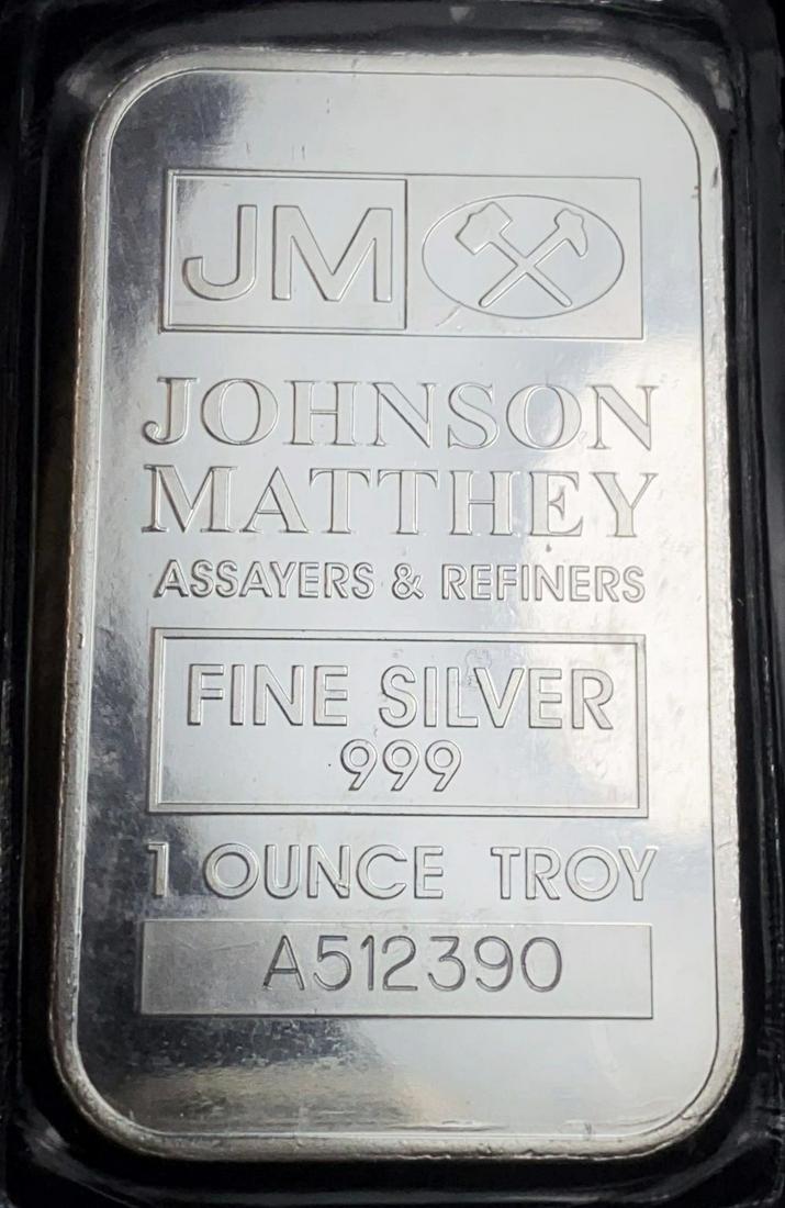 Johnson Matthey 1 ozt .999 Silver Bar: Winner shall receive the exact bar shown here. (RR)