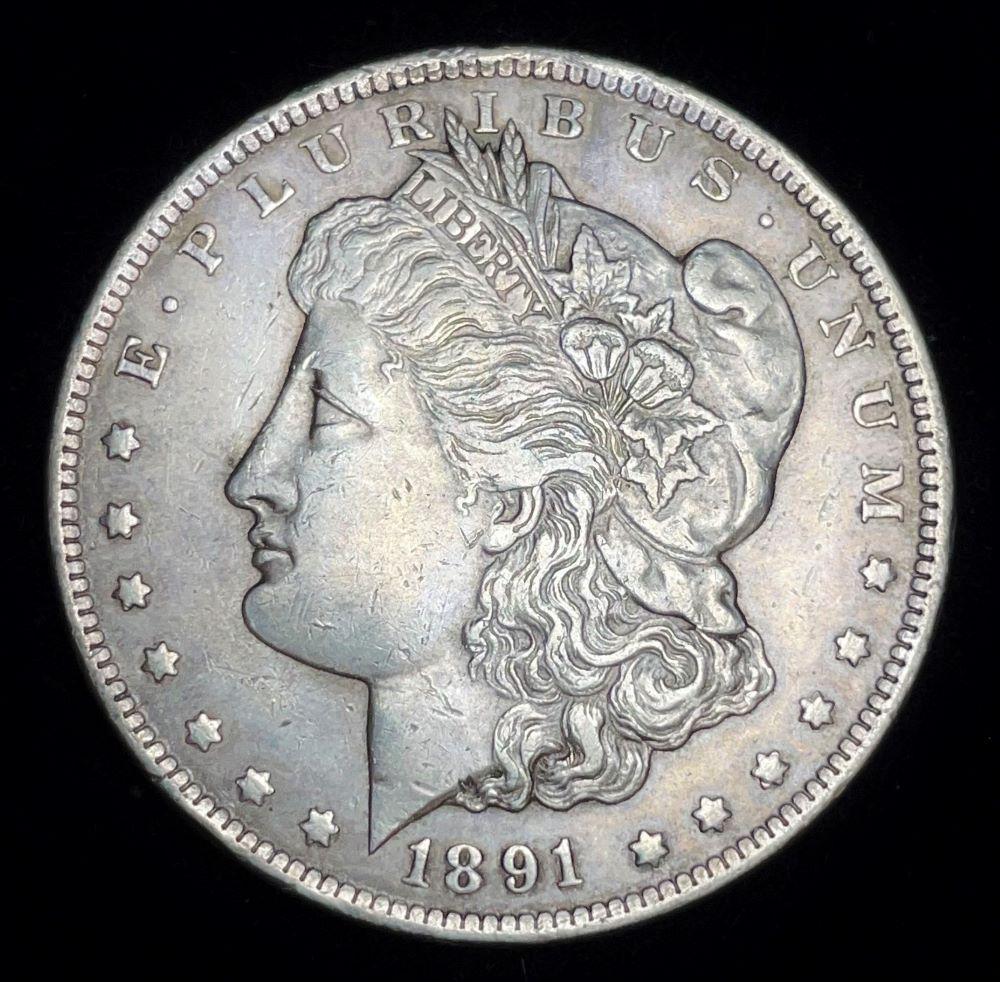 1891-CC Morgan Silver Dollar AU (1 of 2)