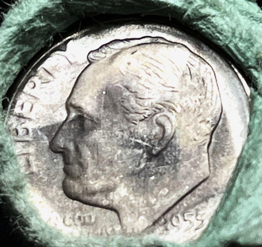 Mint Condition Roll (50) 90% Silver 1955 10C Roosevelt (1 of 3)