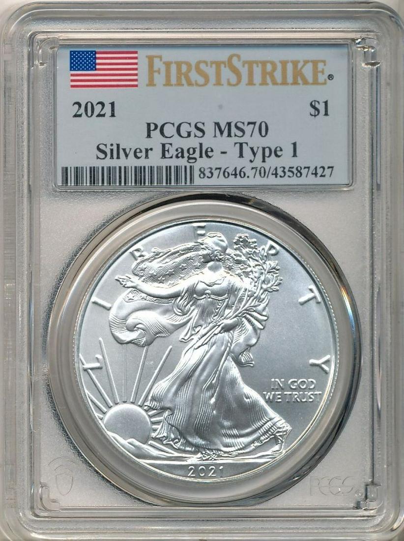 2021 American Silver Eagle First Strike PCGS MS70 (1 of 2)