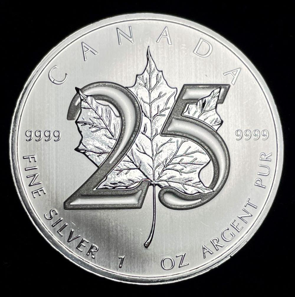 25th Anniver. 2013 Canada Maple Leaf 1 ozt .9999 Silver (1 of 2)