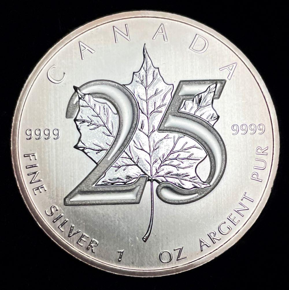 25th Anniver. 2013 Canada Maple Leaf 1 ozt .9999 Silver (1 of 2)