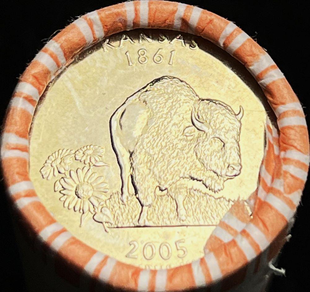 2007 $10 (40-coin) Roll Kansas State Quarter: Winner shall receive the exact roll (40-coins) shown here. (EP/B)