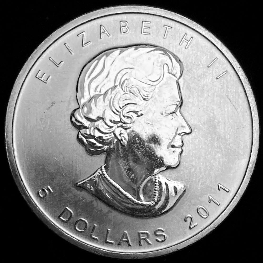 2011 Canada $5 Maple Leaf 1 ozt .999 Silver (1 of 2)