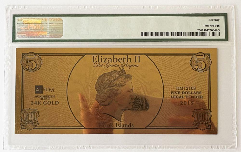 2018 Harry & Megan Gold 1/100th ozt Legal Tender PMG 70: 2018 Royal Wedding Harry & Megan Markle .999 Gold 1/100th ozt $5 Legal Tender PMG 70. Winner shall receive one item precisely resembling the one shown here. (RR/ET)