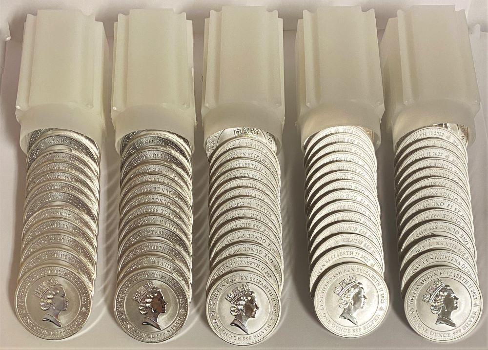Box (100-coin) 2022 St.Helena Q.E 1oz Pegasus .999 Slvr (1 of 7)