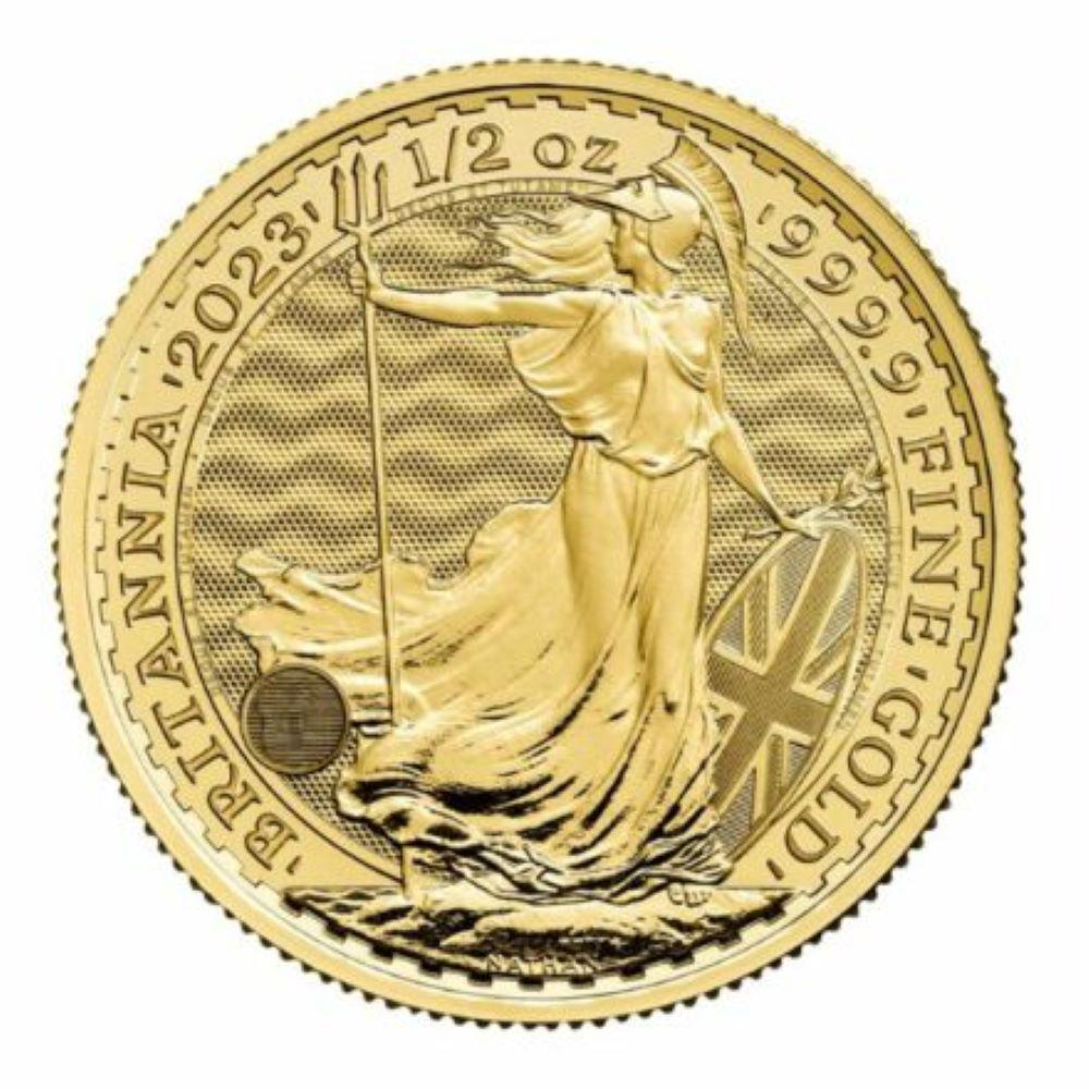 2023 G. Britain Gold Britannia Queen Elizabeth 1/2 ozt: 2023 Great Britain Gold Britannia Queen Elizabeth 1/2 ozt. Please allow 2-4 weeks for delivery. Winner shall receive (1) coin precisely resembling the coin shown here. The images shown here are stock