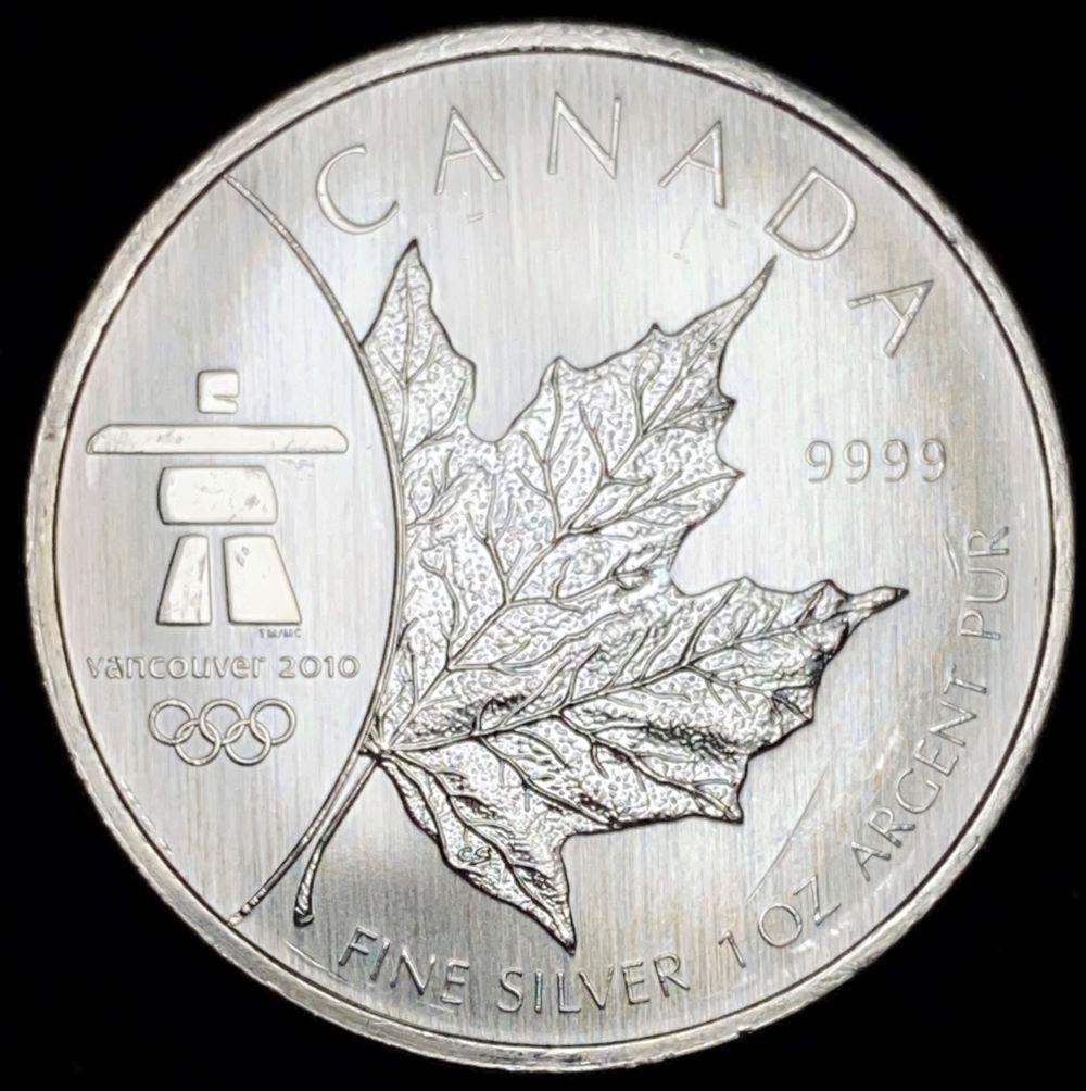 2008 Olympic .9999 Silver Maple Leaf 1 ozt (1 of 2)
