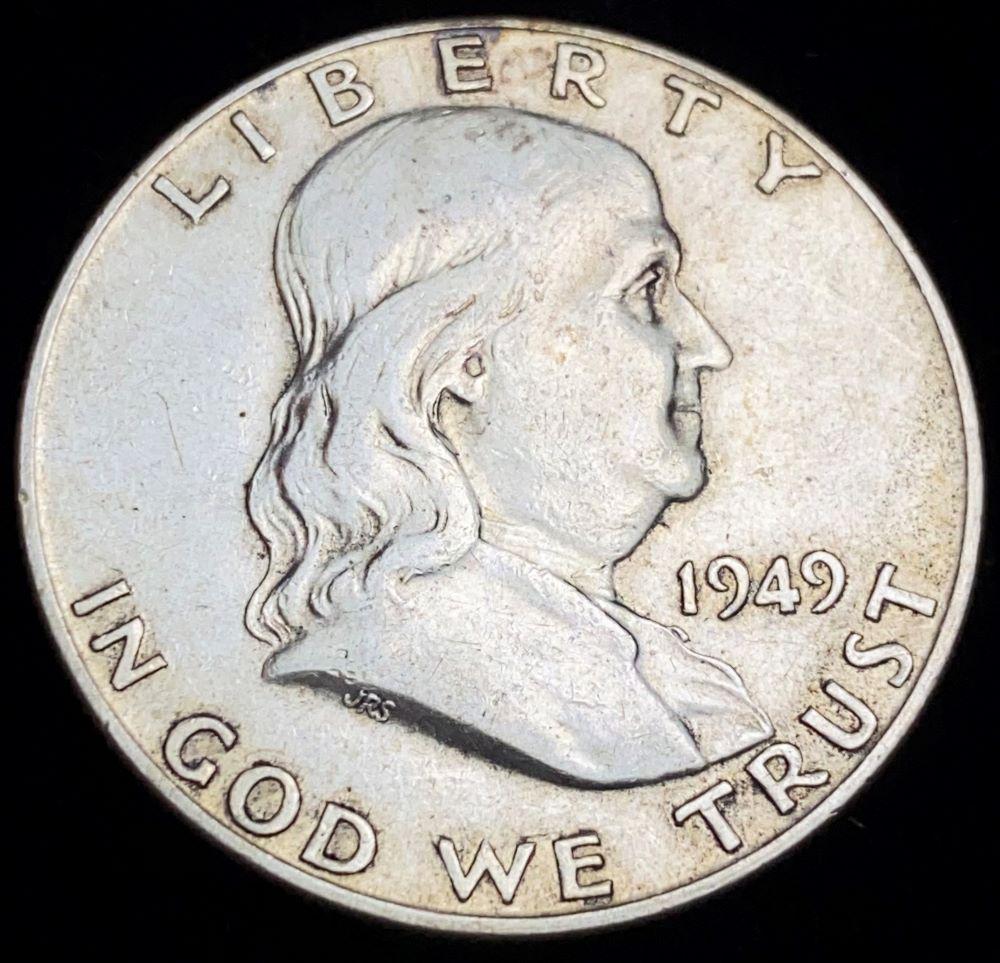 1949-D Franklin Silver Half Dollar BU (1 of 2)