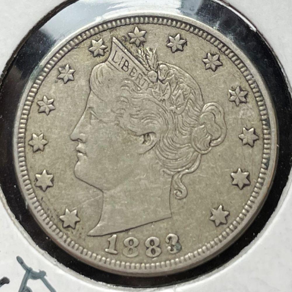 1883 Liberty Head V Nickle with Cents VF (1 of 3)