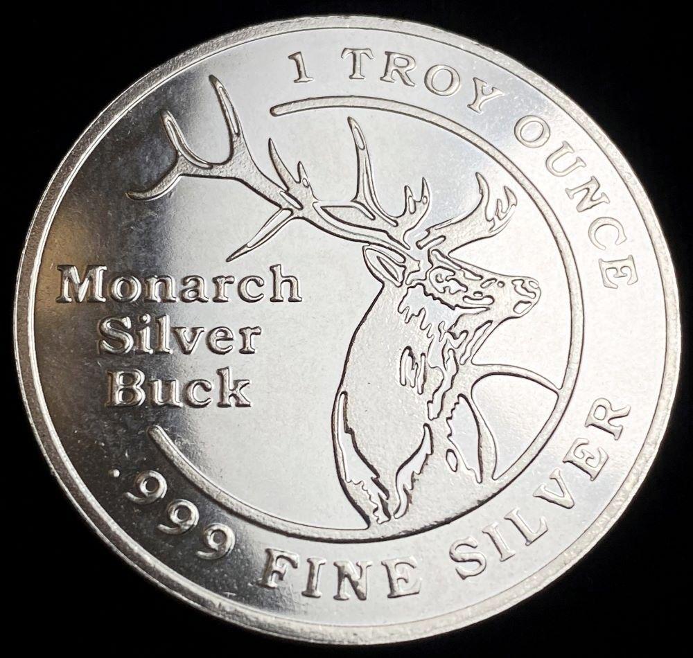 Monarch Precious Metals Silver Buck Proof 1 ozt .999 Silver: Winner shall receive the exact coin shown here. (RR/B)