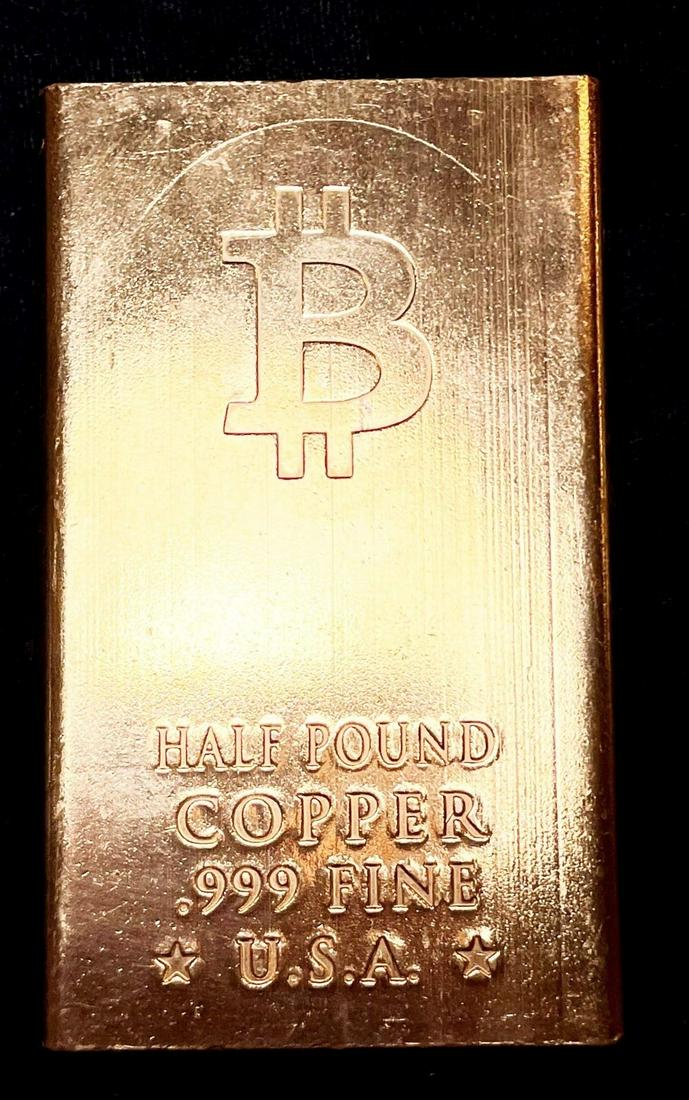 Massive Half Pound Bitcoin Copper Bar (1 of 3)