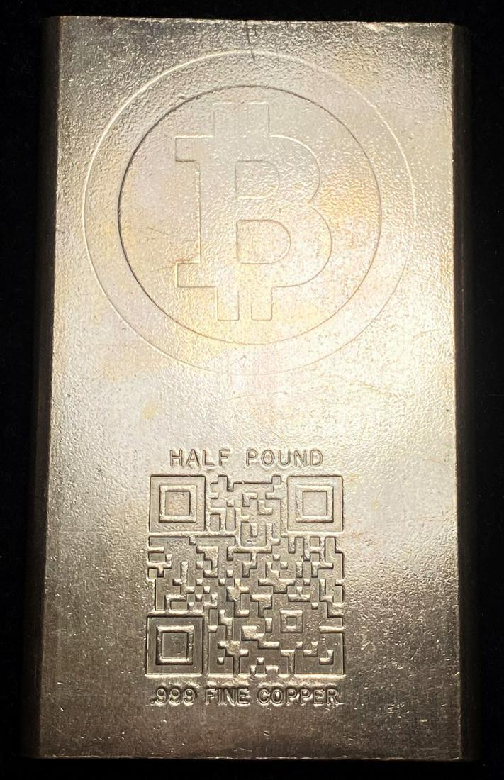 Massive Half Pound Bitcoin Copper Bar (1 of 3)