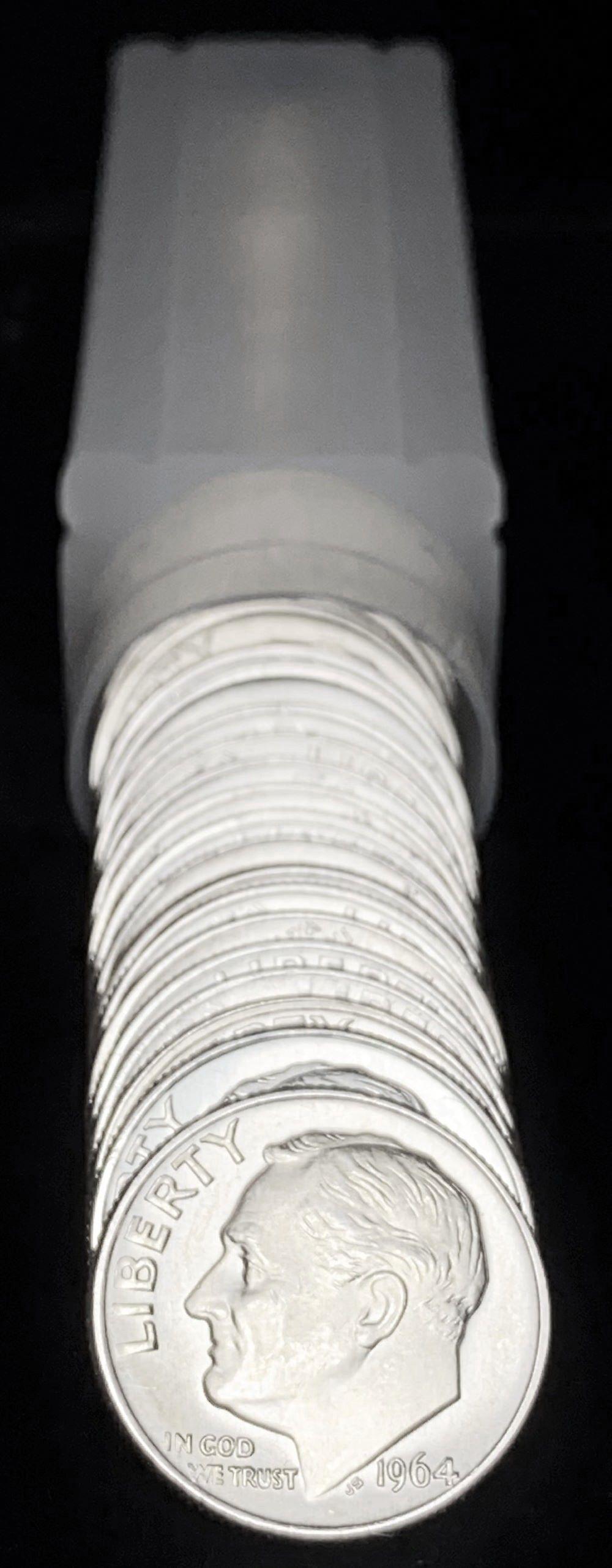 Roll (50-coins) MINT CONDITION! 1964-D Roosevelt Dimes 90% Silver (1 of 3)