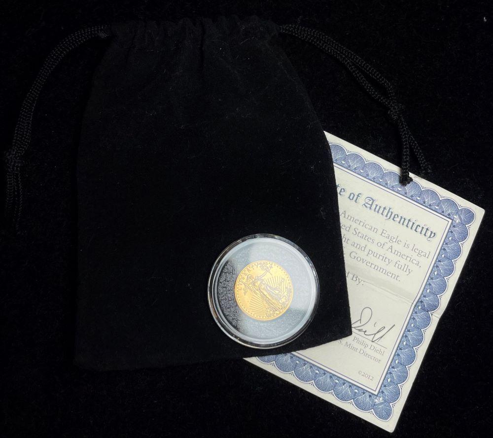 2012 1/10 ozt American $5 Gold Eagle (1 of 4)