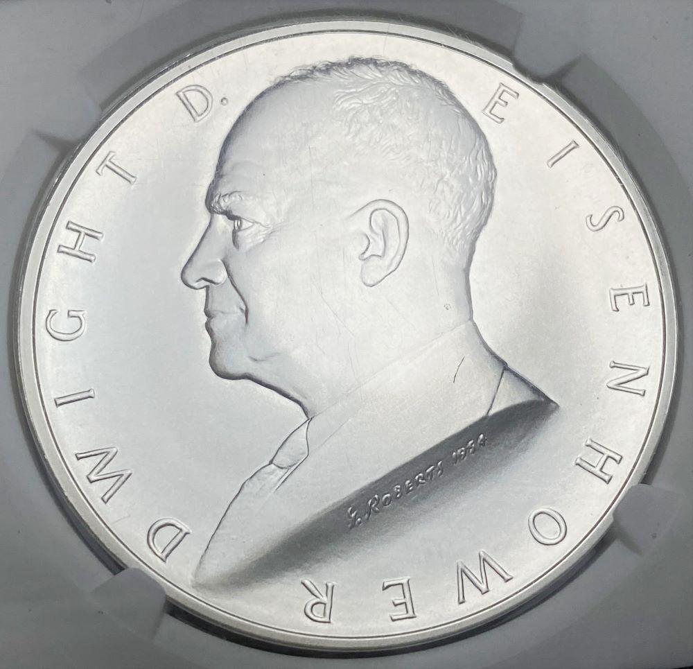 2015 Coin And Chronicles Set "Dwight Eisenhower" 1 ozt Silver Medal NGC MS69 Early Releases (1 of 4)