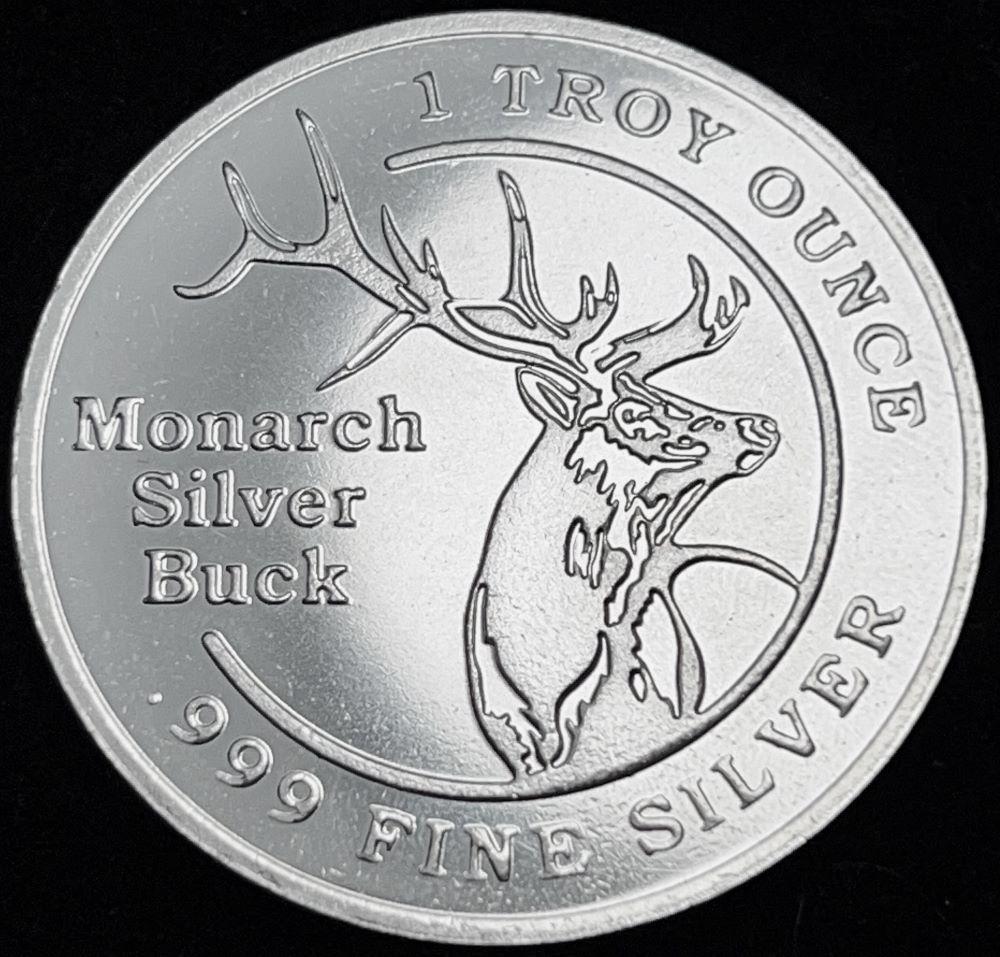Monarch Silver Buck 1 ozt .999 Fine Silver: Winner shall receive a coin precisely resembling the one shown here. (AZ/B)