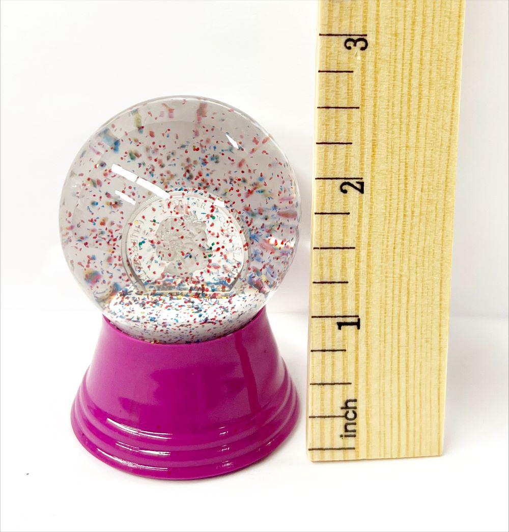 2021 Queen Elizabeth II .999 Silver 1/10th ozt Dollar Prooflike Love Snow Globe: What better way to memorialize the late Queen Elizabeth II than this fun, whimsical, glitter globe! Winner shall receive (1) item precisely resembling the one shown here. (IB/UP)