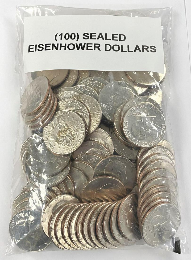 (100) Very Nice U.S. Sealed Eisenhower Dollars (1 of 4)