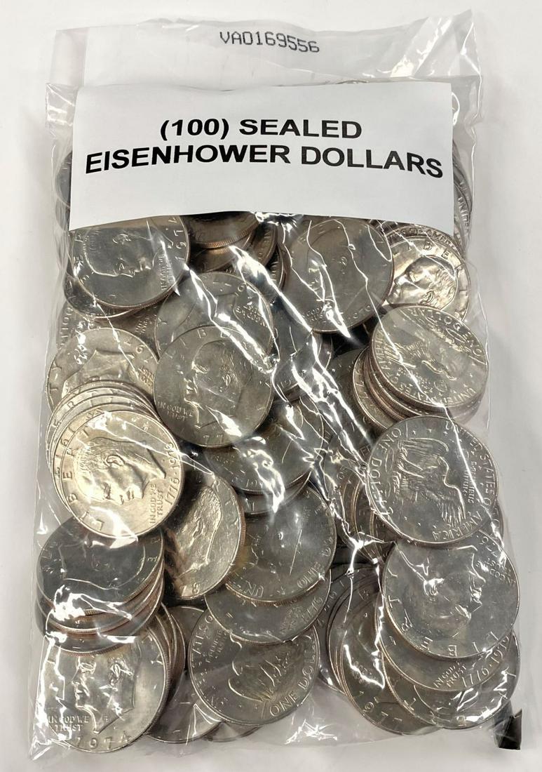 (100) Very Nice U.S. Sealed Eisenhower Dollars (1 of 4)