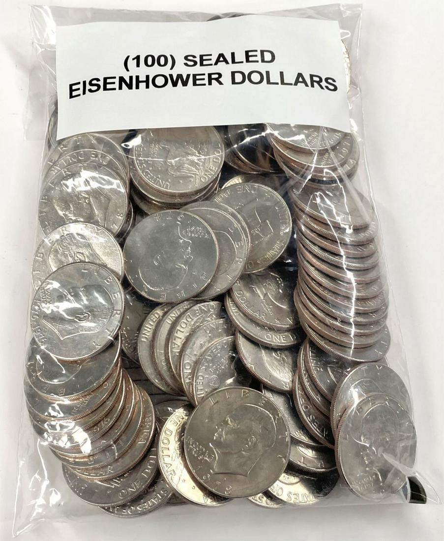 (100) Very Nice U.S. Sealed Eisenhower Dollars (1 of 4)