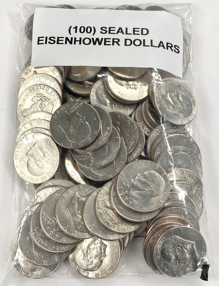(100) Very Nice U.S. Sealed Eisenhower Dollars (1 of 4)