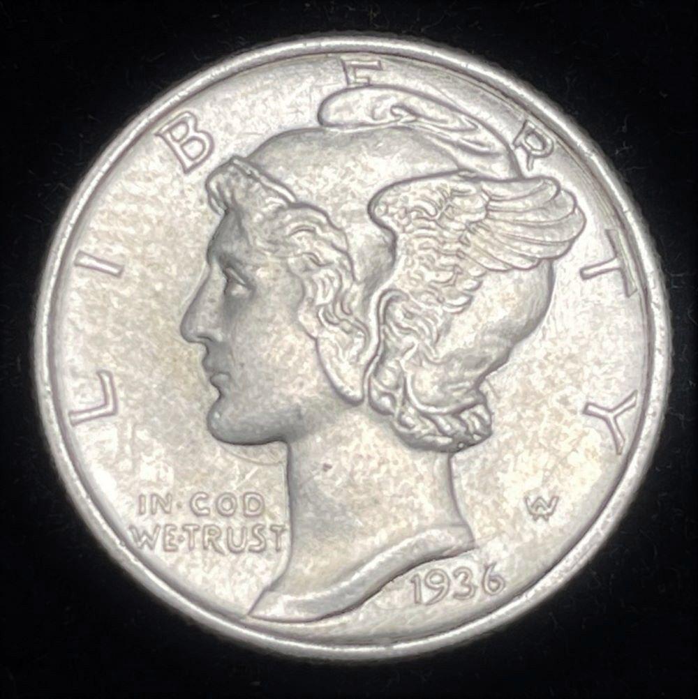 Triple Mint Error 1936 Mercury Dime MS65 Full Split Bands (1 of 5)