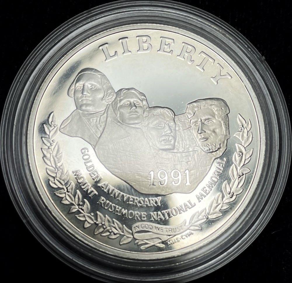 1991-S Mt. Rushmore U.S. Proof Silver Commemorative Dollar MS69 (1 of 2)