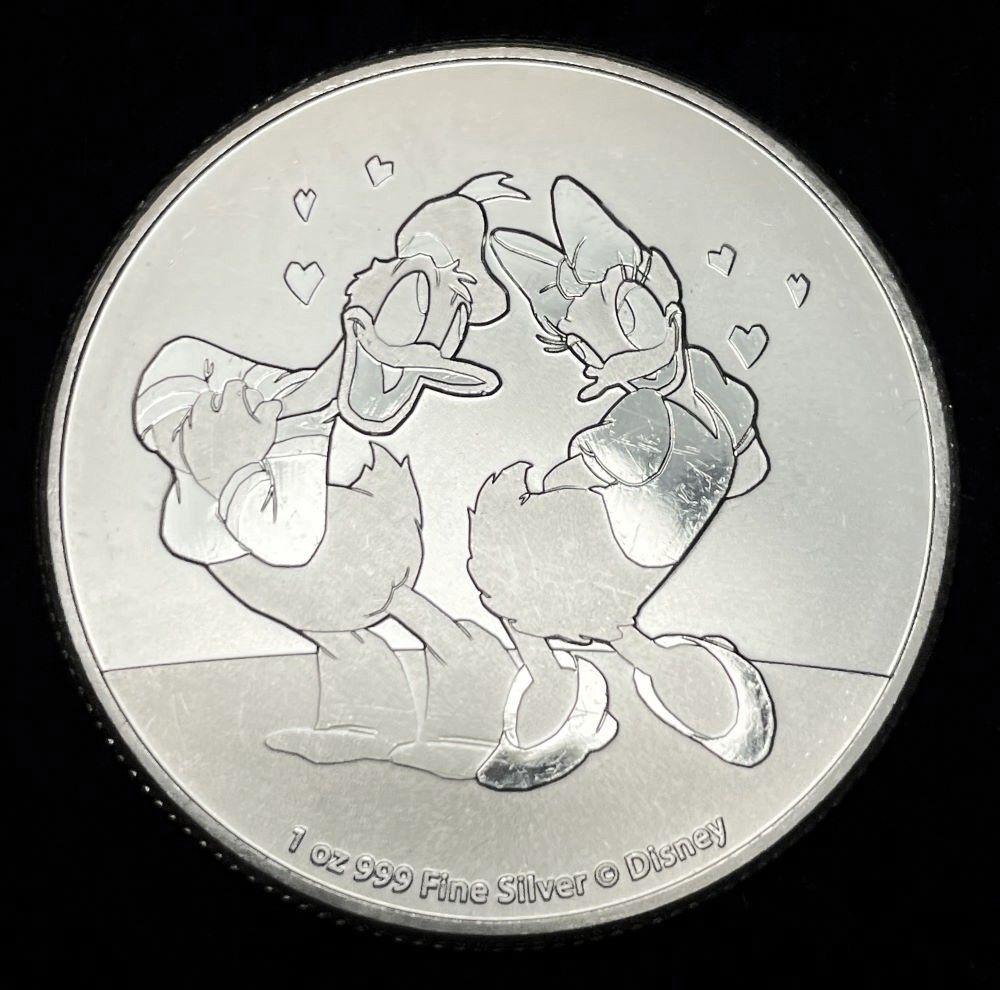 2021 Daisy and Donald Duck 1 ozt .999 Silver $2 (1 of 2)