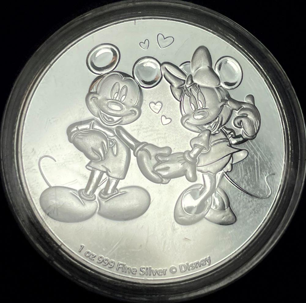 2020 Mickey and Mini Mouse 1 ozt .999 Silver $2 (1 of 2)